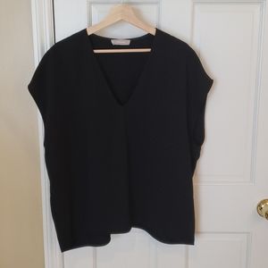 Everlane Japanese GoWeave V-Neck Tee sz16 Black